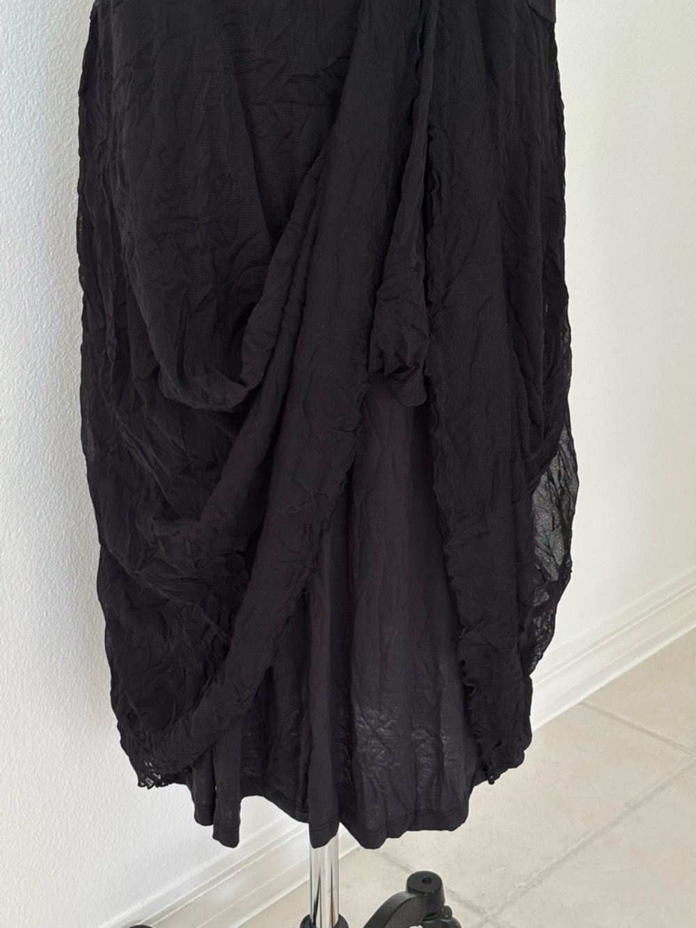 LIV By Habitat Black Crinkle Mesh Sleeveless Tank Dress NWOT Relaxed Lagenlook M - Picture 3 of 9